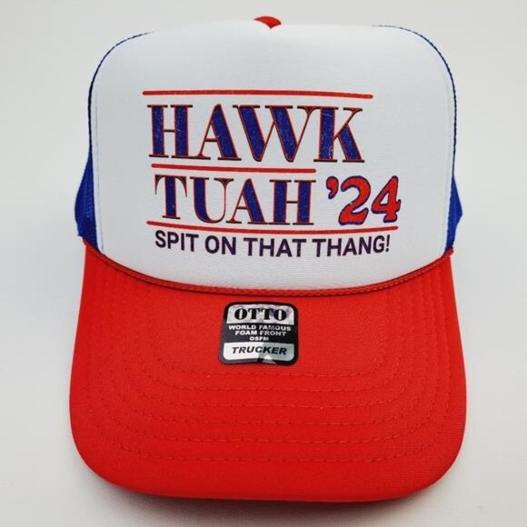 'Merica 4th of July Hawk Tuah '24 Republican Election Foam Trucker Mesh Snapback - Picture 2 of 4
